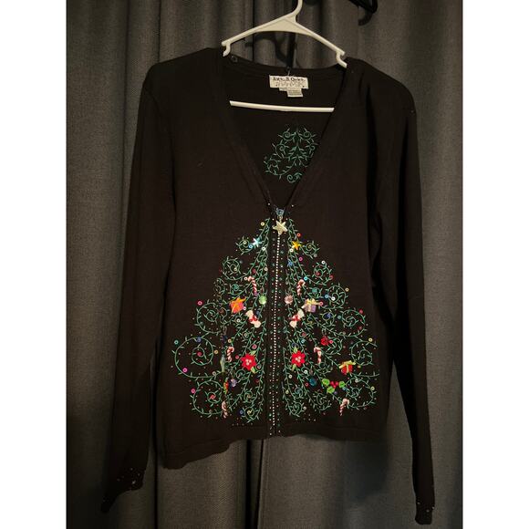 Ugly Christmas Cardigan Sweater Xmas Size Large Jack B Quick - Picture 1 of 3